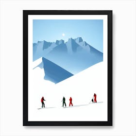 Cortina D'Ampezzo, Italy Minimal Skiing Poster Art Print