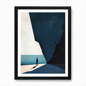 Man Standing In Front Of A Cliff Art Print