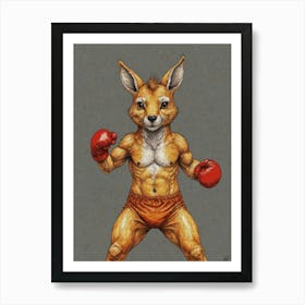 Kangaroo Boxing Art Print