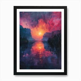 Sunset At The Lake Art Print