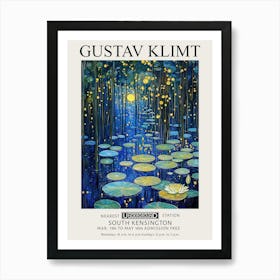 Gustav Klimt Yellow Night Water Lilies Vintage Exhibition Art Print