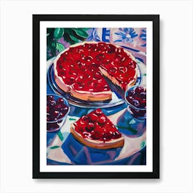 Cherry Cheesecake Painting 4 Art Print