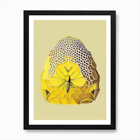 Yellow Beehive Vintage Art Print