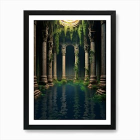 Basilica Cistern Yerebatan Sarnc Pixel Art 1 Art Print