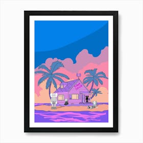 House On The Beach kaws Art Print