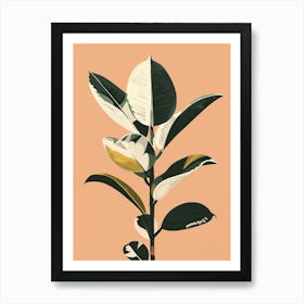 Rubber Plant Minimalist Illustration 6 Art Print