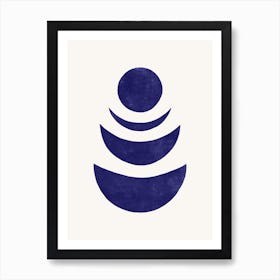 Mood Of The Moon Navy Art Print