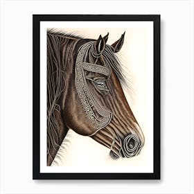 Embroideredbrownhorse Art Print