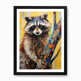 A Tree Hanging Raccoon In The Style Of Jasper Johns 1 Art Print