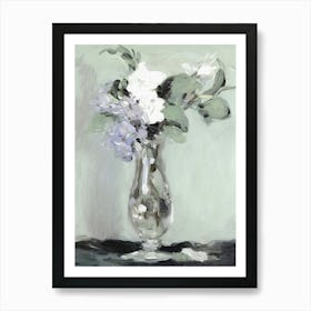 Hydrangeas In A Vase Art Print