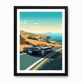 A Chevrolet Corvette In The The Great Alpine Road Australia 1 Art Print