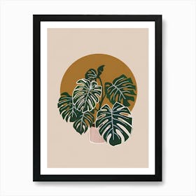 Monstera Plant in pot Art Print