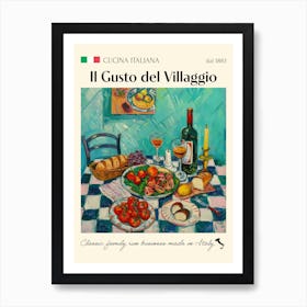 Il Gusto Del Villaggio Trattoria Italian Poster Food Kitchen Art Print