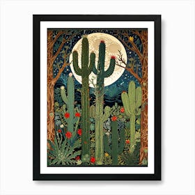 William Morris Cactus In The Desert 1 Art Print