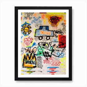 Drive Graffiti Collage Art Print