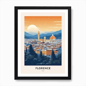 Winter Night  Travel Poster Florence Italy 1 Art Print
