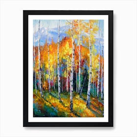 Birches in the mountains Art Print