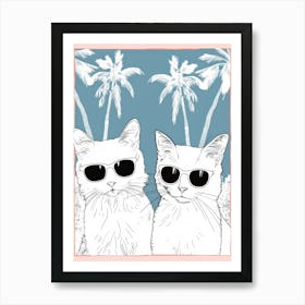 Two Cats In Sunglasses 5 Art Print