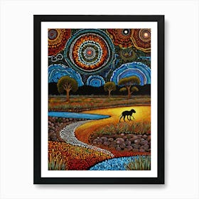 Default Australian Aboriginal Dot Painting Style Art Dreaming 1 (1) Art Print