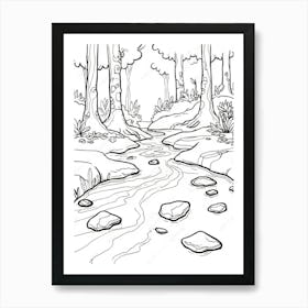 Stream In The Forest 3 Art Print