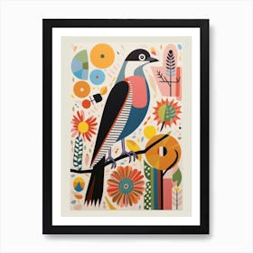 Colourful Scandi Bird Eurasian Sparrowhawk 3 Art Print