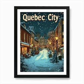 Aihrgdesign A Mid Century Modern Travel Poster For Quebec City 2 Art Print