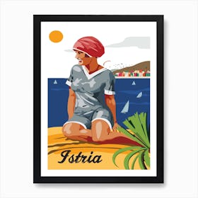 Istria, Woman on the Coast, Croatia Affiche