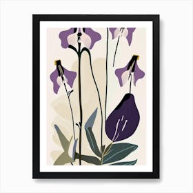 Marsh Bellflower Wildflower Modern Muted Colours Art Print