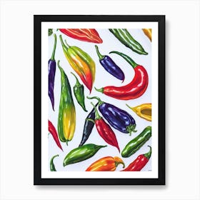 Poblano Pepper Marker vegetable Art Print