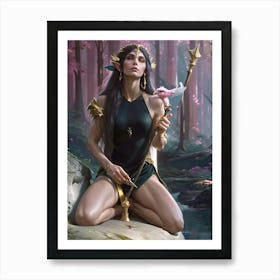 Elf in the woods Art Print