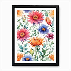 Watercolor Flowers 21 Art Print