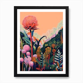 Boho Wildflower Painting Rattlesnake Master Eryngium 1 Art Print