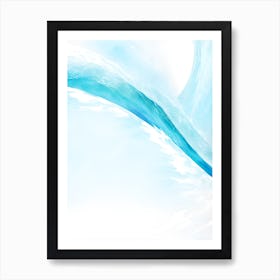 Blue Ocean Wave Watercolor Vertical Composition 137 Art Print