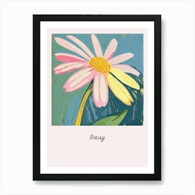 Daisy 1 Square Flower Illustration Poster Art Print