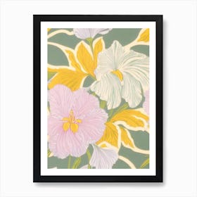 Iris Pastel Floral 5 Flower Art Print