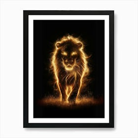 Fire Lion Art Print