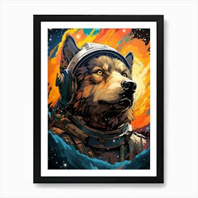 Wolf In Space Art Print