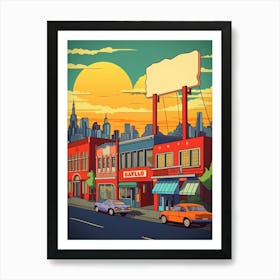 Seattle Washington Retro Pop Art 1 Art Print