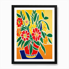 Flowers In A Vase Style Henri Matisse 1 Art Print