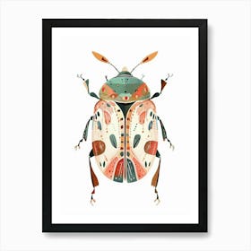 Colourful Insect Illustration June Bug 4 Art Print