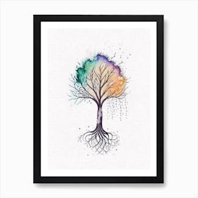 Tree Of Life Symbol Minimal Watercolour Art Print