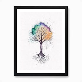 Tree Of Life Symbol Minimal Watercolour Poster