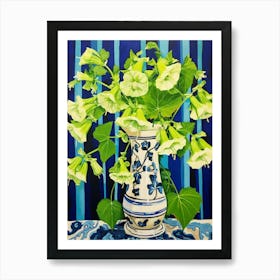 Flowers In A Vase Still Life Painting Canterbury Bells 1 Art Print