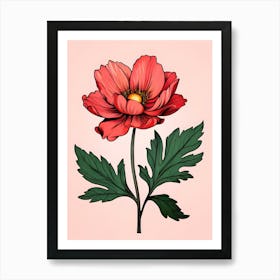 Red Poppy Flower 3 Art Print