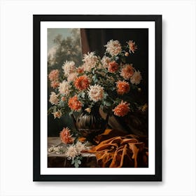 Baroque Floral Still Life Chrysanthemums 3 Art Print