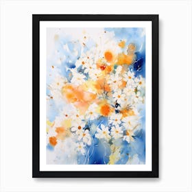 Watercolor Of Daisies Art Print