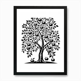 Apple Tree Simple Geometric Nature Stencil 1 Art Print