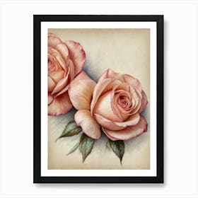 Two Roses Art Print