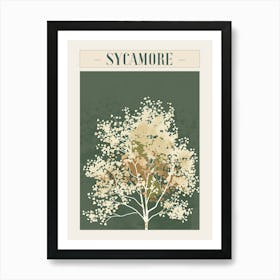 Sycamore Tree Minimal Japandi Illustration 2 Poster Art Print