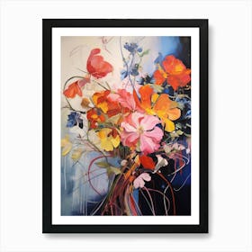 Abstract Flower Painting Veronica Flower 3 Art Print